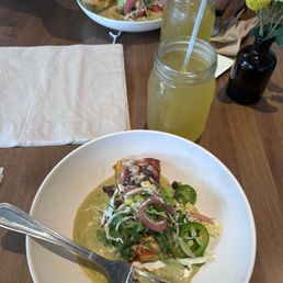 Chicken enchiladas and peach matcha kombucha Chicken enchiladas and peach matcha kombucha