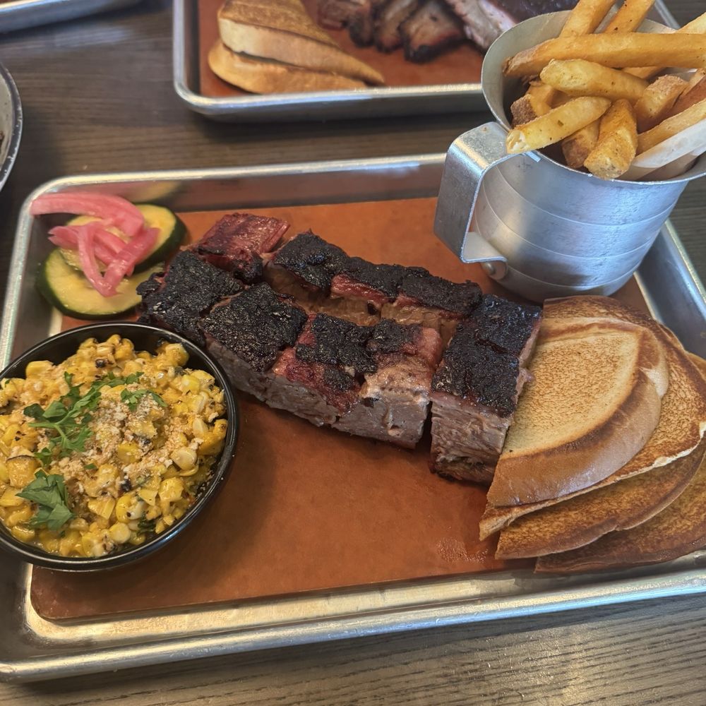 Meat Mitch Barbecue - 1lb Competition Burnt Ends - Full Pound with jalapeño cheesy corn and fries - Barbeque Near Me - Leawood, Kansas Meat Mitch Barbecue - 1lb Competition Burnt Ends - Full Pound with jalapeño cheesy corn and fries - Barbeque Near Me - Leawood, Kansas