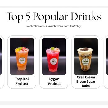 Tea Valley - What is your favorite drink? Here are our top five most popular drinks - Bubble Tea Near Me - Spring, Texas