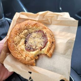 Gauva pastry warmed up - texture was soft crunchy crumby yet creamy and fruity but not too sweet. Must try 10/10 would buy again