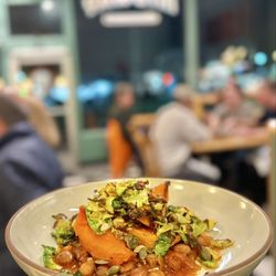 The Midway - Blue House Beans (with guajillo, winter squash and brussels)