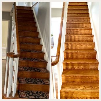 Blue Contracting - the before and after of a stair makeover - Plumbing Near Me - Plymouth Meeting, Pennsylvania Blue Contracting - the before and after of a stair makeover - Plumbing Near Me - Plymouth Meeting, Pennsylvania