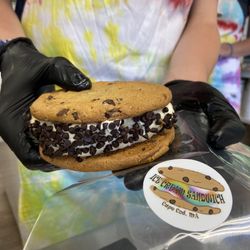 Ice Cream Sandwich - Giant Ice Cream Sandwich! Pick your own flavor and rolled topping! Scooped to serve!