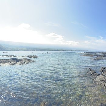 Captain Cook Monument - Pano of shore near plaque of general death area - Landmarks & Historical Buildings Near Me - Captain Cook, Hawaii
