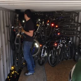 Omar stacking bikes like Tetris. Omar stacking bikes like Tetris.