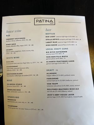 Menu photo 2 Patina 250 Buffalo, NY