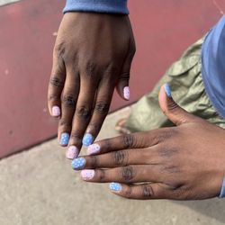 Glow Nail Spa - I requested pink and blue polka dots and I loved it so much that I will be coming back for try more colors!