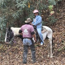 Saddle Up Trail Rides - Our instructor allowing us to get pictures at the end of the trail ride.