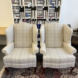 One on One Upholstery - Pair of Wingback Chairs