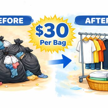 Mamas Laundry Service - Stuff any standard 13 gallon trash bag and for $30 I will wash, dry, hang and neatly fold it for you! - Laundry Services Near Me Mamas Laundry Service - Stuff any standard 13 gallon trash bag and for $30 I will wash, dry, hang and neatly fold it for you! - Laundry Services Near Me