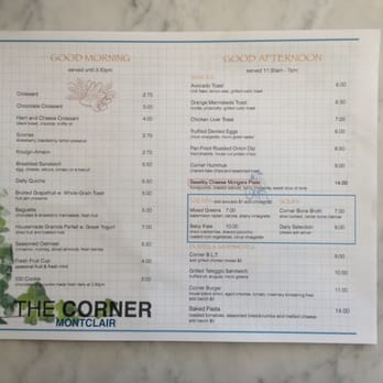 The Corner - Menu - Cafes Near Me - Montclair, New Jersey