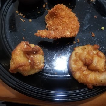 Chums Shrimp Shack - Crab Ragoon Anchor, a Coconut shrimp and a Battered shrimp - Seafood Near Me - St. Charles, Illinois Chums Shrimp Shack - Crab Ragoon Anchor, a Coconut shrimp and a Battered shrimp - Seafood Near Me - St. Charles, Illinois