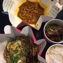 Bottom left going clockwise: Prawn Pad Thai, Devil's Chicken, Crying Cowboy Ribs, and Coconut Rice ~ Tuk Tuk Thai (NW) Bottom left going clockwise: Prawn Pad Thai, Devil's Chicken, Crying Cowboy Ribs, and Coconut Rice ~ Tuk Tuk Thai (NW)