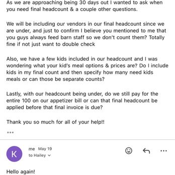 Vesh Catering - screenshot of my interaction with the business - Caterers Near Me - Port Richey, Florida Vesh Catering - screenshot of my interaction with the business - Caterers Near Me - Port Richey, Florida