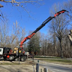 Henderson Bros Tree Service - Knuckleboom crane assisted tree removal