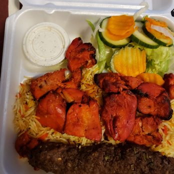 Grill 352 & Kabab - Chicken Tikka with beef combo kebab plate. $14 - Halal Near Me - Worcester, Massachusetts