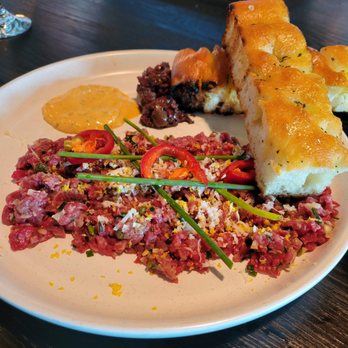 Aerlume - Steak tartare with focaccia - New American Near Me - Seattle, Washington Aerlume - Steak tartare with focaccia - New American Near Me - Seattle, Washington