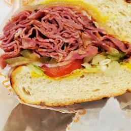 Hot PASTRAMI on a Parmessan roll. The BEST in my opinion! Hot PASTRAMI on a Parmessan roll. The BEST in my opinion!