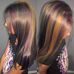 Dana Marie Nelson - Master Hair Stylist - Rainbow hair for 5th grade