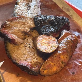 Terry Black's Barbecue - Brisket, beef rib end and jalapeño cheddar sausage. - Barbeque Near Me - New Braunfels, Texas Terry Black's Barbecue - Brisket, beef rib end and jalapeño cheddar sausage. - Barbeque Near Me - New Braunfels, Texas