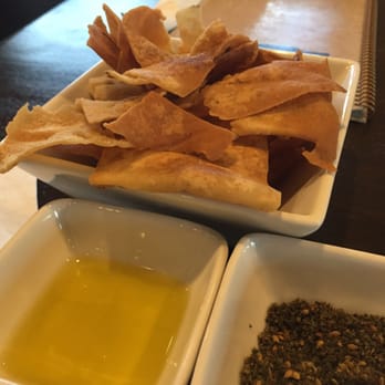 Dvine Mediterranean Experience - Brea - The free pita, olive oil and zataar appetizer. - Mediterranean Near Me - Brea, California