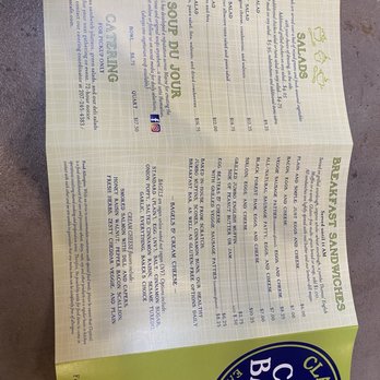 Clayton's Cafe & Bakery - Back page of menu - American Near Me - Yarmouth, Maine Clayton's Cafe & Bakery - Back page of menu - American Near Me - Yarmouth, Maine