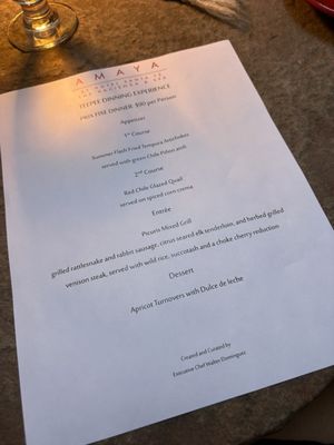 Menu photo 1 Amaya Santa Fe, NM