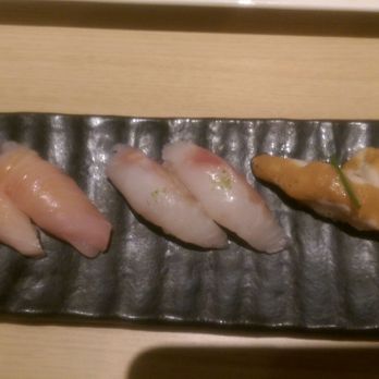 Sushi Enya - Pasadena - Sushi from left to right, Yellowtail, Suzuki, and Albacore Belly. - Sushi Bars Near Me - Pasadena, California Sushi Enya - Pasadena - Sushi from left to right, Yellowtail, Suzuki, and Albacore Belly. - Sushi Bars Near Me - Pasadena, California