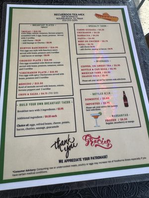 Menu photo 1 Recuerdos Round Rock, TX
