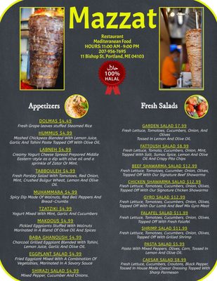 Menu photo 2 Mazzat Restaurant Portland, ME Menu photo 2 Mazzat Restaurant Portland, ME