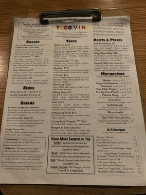 Menu photo 4 TacoVino Corvallis, OR