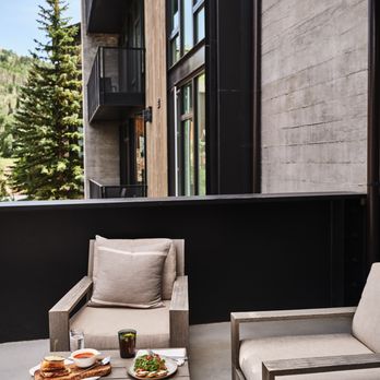 The Kitz - a patio with chairs and a table - Cafes Near Me - Park City, Utah