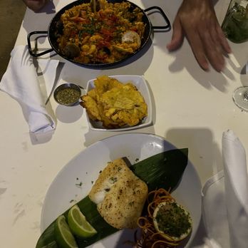 Casablanca - Seafood paella and seared sea bass - Seafood Near Me - Miami, Florida Casablanca - Seafood paella and seared sea bass - Seafood Near Me - Miami, Florida