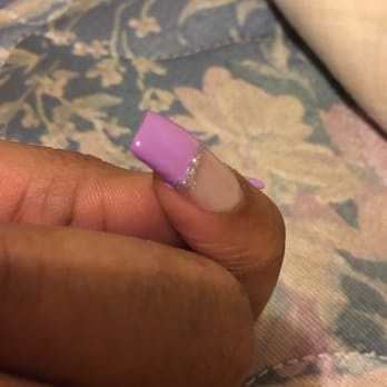 Natural Nails - Glitter is applied sloppy - Nail Salons Near Me - Oakland, California