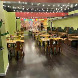 a restaurant with tables and chairs