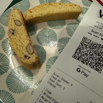 Vico - Biscotti with the bill - Pizza Near Me - Farmingdale, New York Vico - Biscotti with the bill - Pizza Near Me - Farmingdale, New York