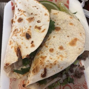 Taco Blvd - 8" Bistec quesadilla:let me just say this is a disappointment because these are clearly 6in. Also, there's very little cheese. - Tacos Near Me - San Antonio, Texas