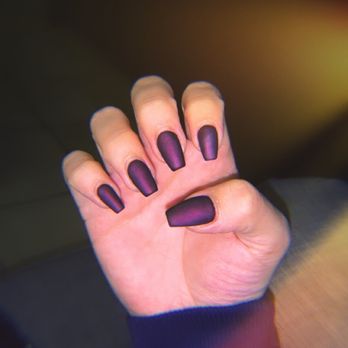 Glam Chateau - Matte purple nails by Ivy - Nail Salons Near Me - Westminster, California