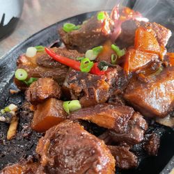 Sizzling pork adobo