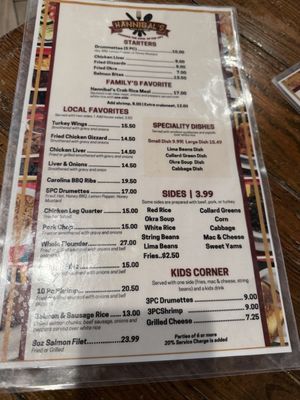 Menu photo 1 Hannibal's Kitchen Charleston, SC
