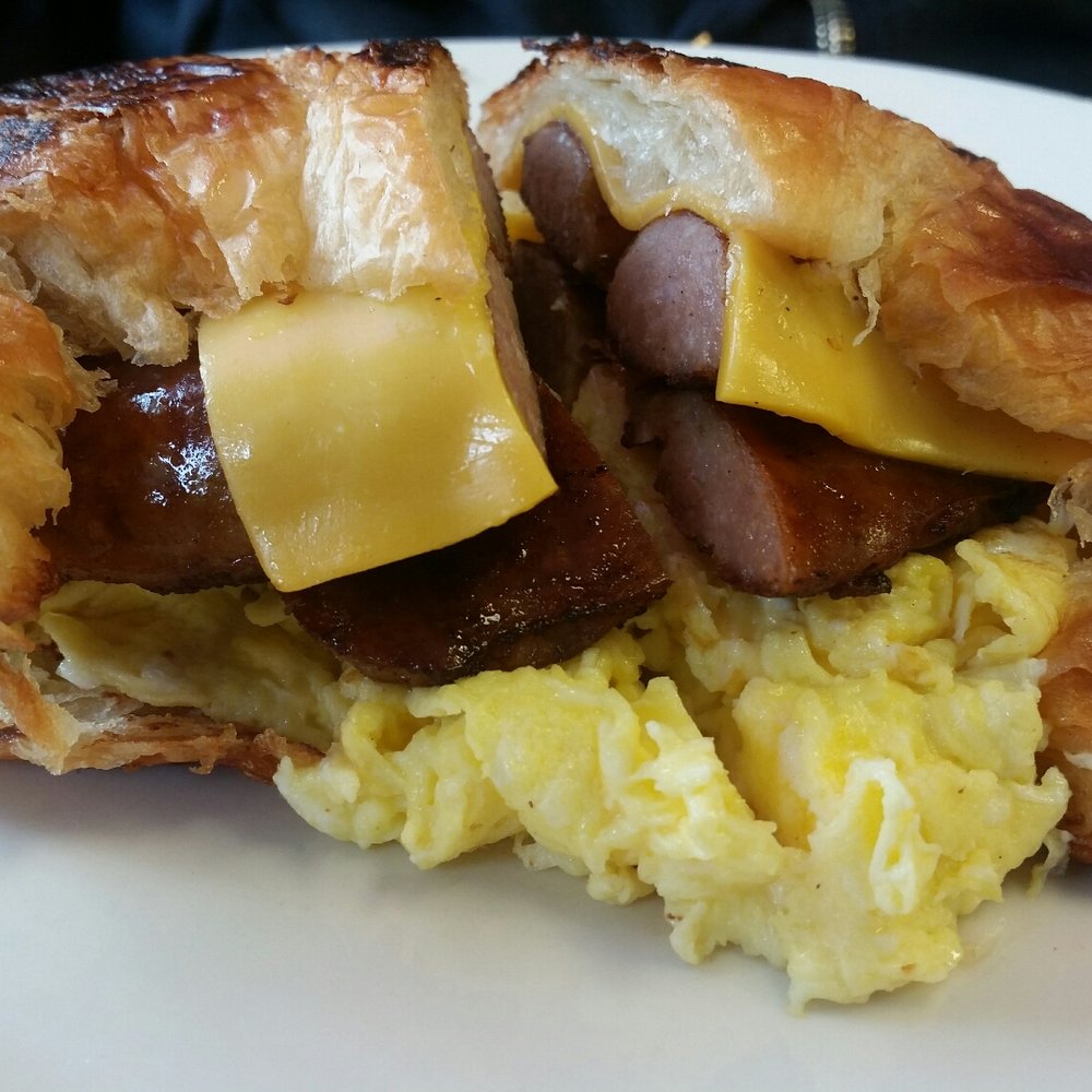 George's Diner & Cafe - Sausage egg and cheese on a croissant. Delicious flavor - Diners Near Me - Bronx, New York