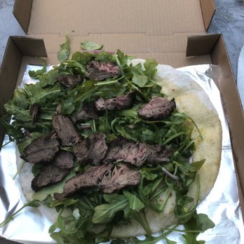 Azzurro Pizzeria - Steak salad on fresh bread ... $20! (This was carryout.) - Pizza Near Me - Napa, California Azzurro Pizzeria - Steak salad on fresh bread ... $20! (This was carryout.) - Pizza Near Me - Napa, California