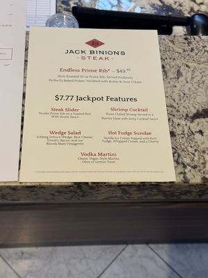 Menu photo 8 Jack Binion's Steak at Horseshoe Las Vegas Las Vegas, NV Menu photo 8 Jack Binion's Steak at Horseshoe Las Vegas Las Vegas, NV
