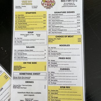 Yellow Curry Cozy Thai - Menu- 5/21/22 - Thai Near Me - Seaside, Oregon Yellow Curry Cozy Thai - Menu- 5/21/22 - Thai Near Me - Seaside, Oregon