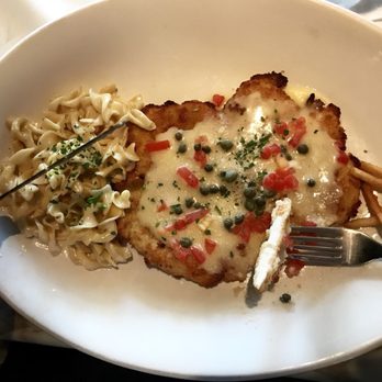 BrickTop's - Chicken Milanese w/ Pasta Alfredo - New American Near Me - Palm Beach, Florida BrickTop's - Chicken Milanese w/ Pasta Alfredo - New American Near Me - Palm Beach, Florida