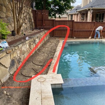 Blue Science Pools - Replacing all the grass around the pool! - Pool Cleaners Near Me - The Colony, Texas