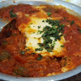 Grand Cafe - Shashuka..a bit spicy but nothing big, hard yolk eggs...just like I like them - Kosher Near Me - Hollywood, Florida Grand Cafe - Shashuka..a bit spicy but nothing big, hard yolk eggs...just like I like them - Kosher Near Me - Hollywood, Florida