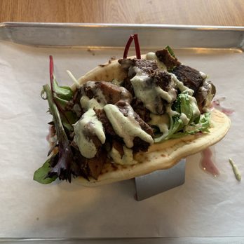Nosh - Lamb on pita - Mediterranean Near Me - Park City, Utah Nosh - Lamb on pita - Mediterranean Near Me - Park City, Utah