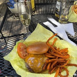 Red Moose Cafe - Red moose burger and sweet potato fries