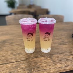 Song Tea & Poke - The Four Season Lychee Dragonfruit with Lychee Jelly